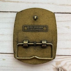 HANDYMAN CLUB OF AMERICA Life Member Vintage Brass Belt Buckle Hammer 1996