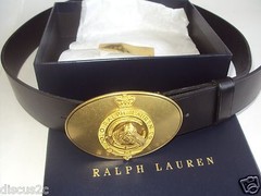 BNWT THE ORIGINAL RALPH LAUREN BIG HORSE HEAD CROWN BUCKLE BELT W38