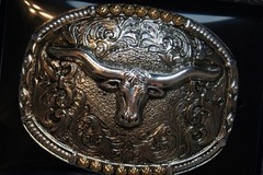 Crumrine Belt Buckle LONGHORN Oval Long Horn Silver C10019