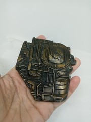 Vtg. Install 1978 Bronze Locomotive Train Belt Buckle. Antiq Finish.#1142. Heavy