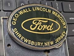 VINTAGE GEO. WALL FORD LINCOLN-MERCURY SHREWSBURY NEW JERSEY ADV BELT BUCKLE
