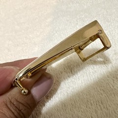Vintage Gold S Logo 1&Prime; Belt Buckle Made in Italy DIY Leathercraft Hardware 90s