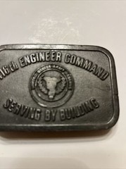416 Engineer Command Serving Building Army Reserve Service Vintage Belt Buckle