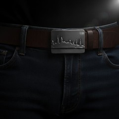 Hamburg City Silhouette Belt Buckle Skyline Metal Modern Urban Design