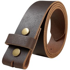 One Piece Full Grain Buffalo Leather Replacement Belt Strap 1-1/2&Prime; 60, Brown