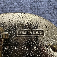 Bald Eagle Mountain Scene Belt Buckle Made in USA Western Gold Trim Wildlife VTG