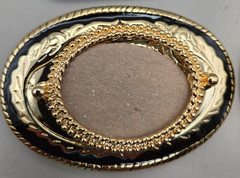FOUR BELT BUCKLES Gem Stone Oval Mount Made in USA