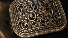Blazin Roxx Rectangle Buckle Floral Filigree Crystal 37906