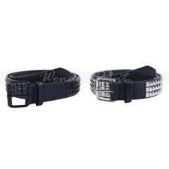 Studded 3 Row Silver Pyramid Made Belt Leather Punk Rock Gothic