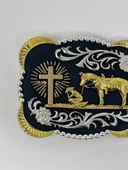 Western Belt Buckle Cowboy Praying Belt Buckle American West USA Belt Buckles