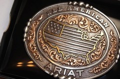 Ariat Western Belt Buckle All American Oval Logo Silver A37051