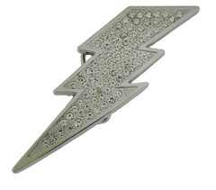 Lightning Bolt Belt Buckle Flash Silver Metal New Men Women Western Rodeo Cowboy
