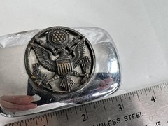 Great Seal Eagle Belt Buckle Mens Silver Yosco USA Crest Medallion Logo Military