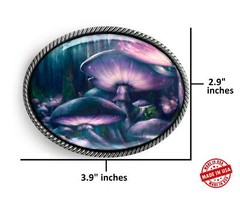 Magic Mushroom Belt Buckle – Psychedelic Fantasy Handmade Quality Buckle – 231