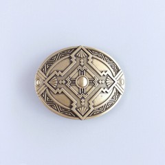 Vintage Bronze Plated Cross Celtic Knot Oval Southwest Belt Bucke US Stock