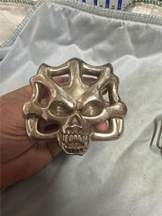 Two Vintage Skull Belt Buckles, Very Unique