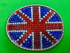 British Union Jack England British Flag Red Blue White Rhinestone Belt Buckle