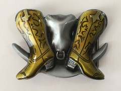 Cowboy Belt Buckle American West Western Cowgirl Hat and Boots Buckle Women