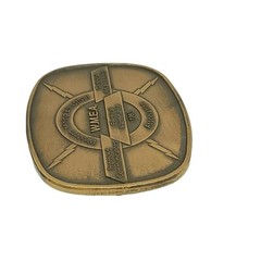 Solid Brass Belt Buckle Western Mining Electrical 1983 Indiana Metal Craft USA