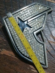 Famous Stars and Straps Belt Buckle Rhinestone Bling F Logo Y2K Travis Barker