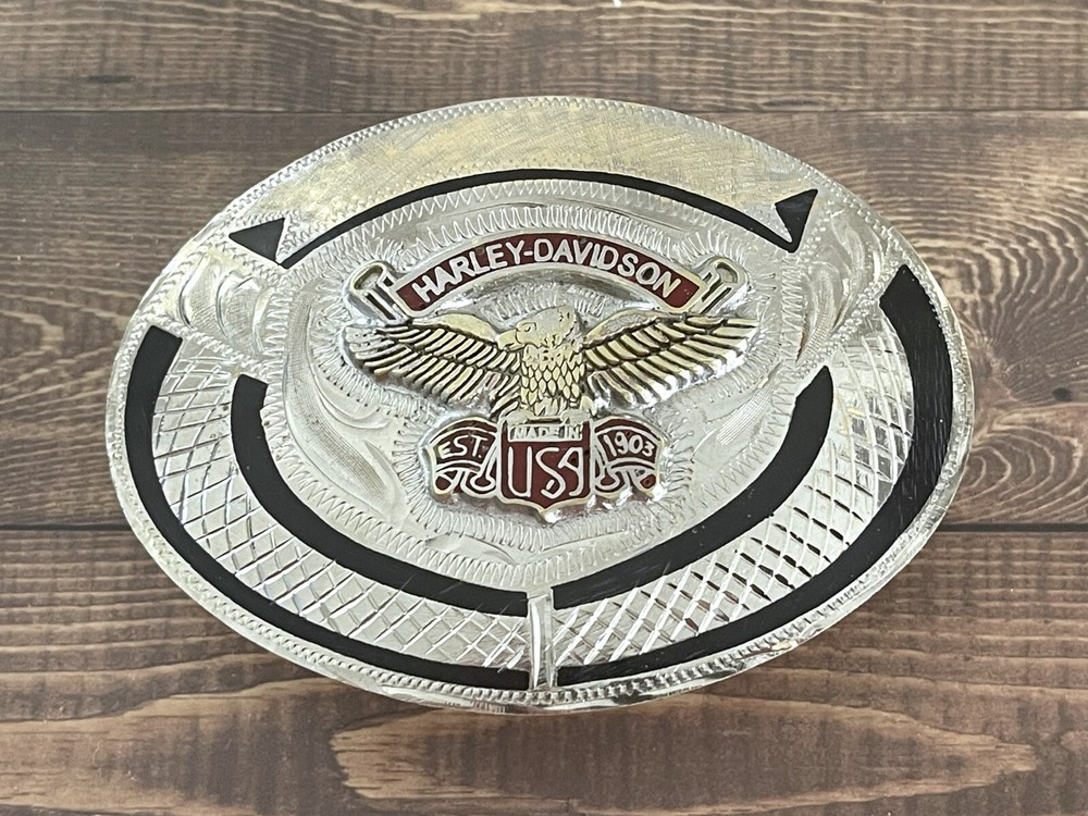 Vintage Harley Davidson Alpaca Mexico Belt Buckle
