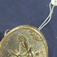 Gold Silver Eagle Western Belt Buckle for Men Metal Oval Textured Design