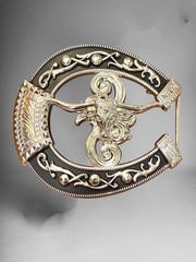 Long Horn Bull Western Cowboy Belt Buckle Hebilla Vaquera Con Toro