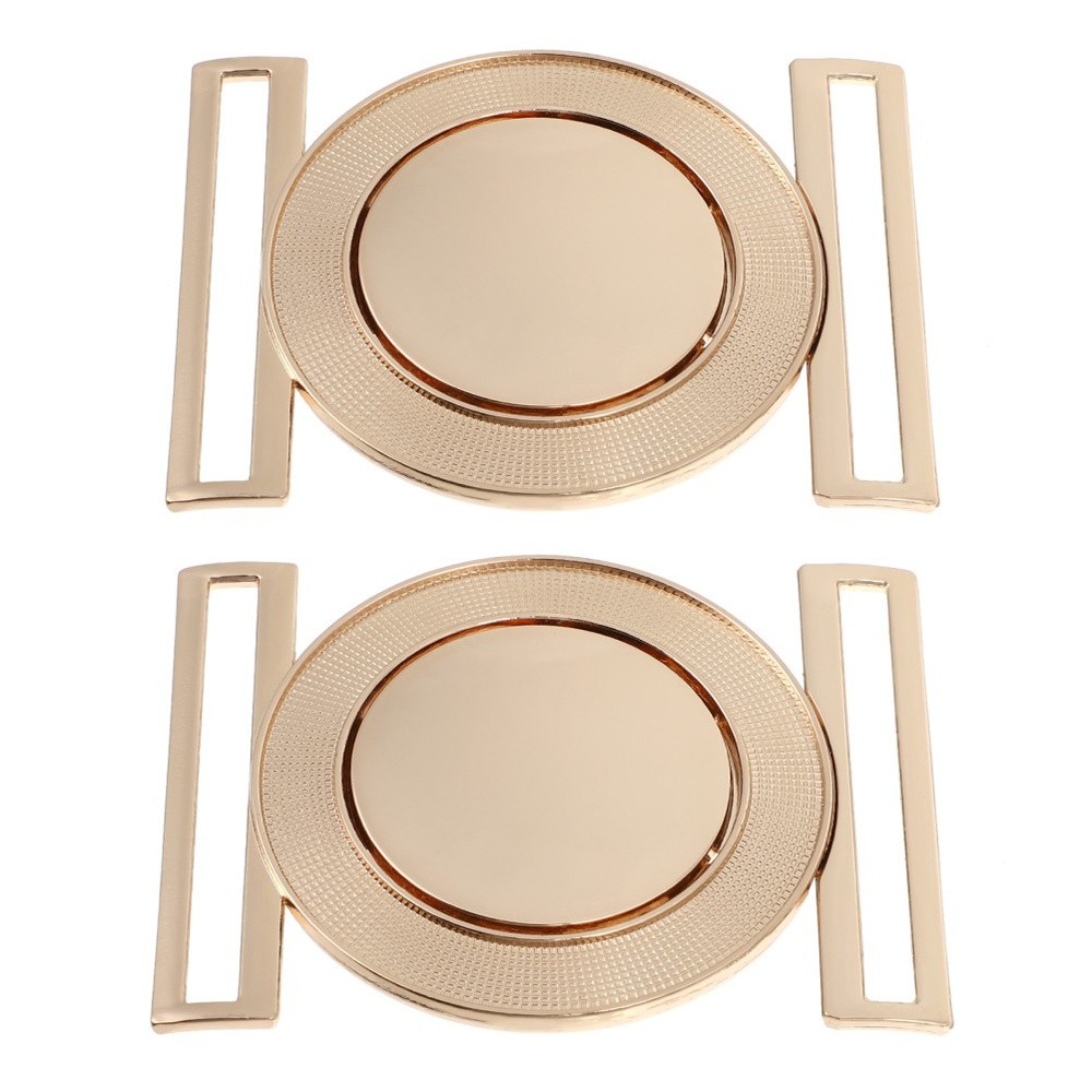 2 Pcs Metal Decorative Buttons Waist Buckle Belt Accessory Women&rsquo;s Boy Buckles
