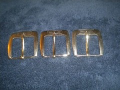 LOTS OF 3 REGULAR BUCKLE FOR 1 .4 IN WIDE BELT 3 SILVER BUCKLES W/ DESING