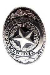 Men Silver Metal Belt Buckle Western Fashion Cowboy Texas State Lone Star Casual