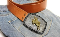 Bull Rider Silver Gold Belt Buckle Western Rodeo Fashion Cowboy Hebillas Vaquera