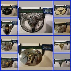 Cowboy western bull head belt buckle