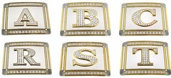 Initial Letter A to Z Gold Silver Metal Mens Belt Buckle Western Rodeo Cowboy