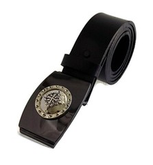 WASHED UP HOLLYWOOD #074BK SILVER/BLACK FINISH 1.5&Prime; FLEUR SHIELD PLATE BUCKLE