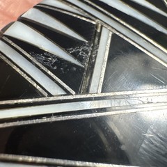 Vintage Southwestern Style Sterling Silver Belt Buckle Stamed B Black white Art
