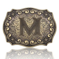 Btilasif Belt Buckles Men Western Cowboy Initial Letters ABCDJMR Mens Texas Rode