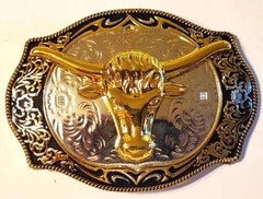 BULL HEAD RODEO ANIMAL OVAL RODEO COWBOY WESTERN SHINE BELT BUCKLE