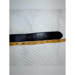 Tony Lama Men&rsquo;s 38 Smooth Black Leather Belt with Silver Buckle USA