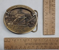 1998 – Kennecott Energy – 1000 DAYS NO LOST TIME – belt BUCKLE – listing #7179