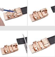 Lyqqine Men&rsquo;s Leather Ratchet Belt Ethnic 125cm, Grass Carving Anchor Brown