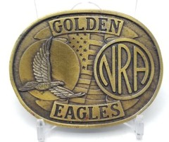 NRA National Rifle Association GOLDEN EAGLES Belt Buckle Made in USA