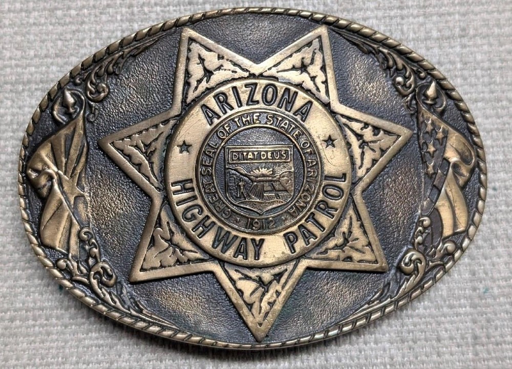 vintage ARIZONA belt buckle CREATIVE CASTINGS custom cast BRASS bronze WESTERN