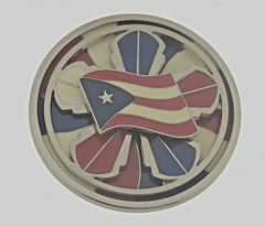 Puertorriqueñas Puertorriqueños Puerto Rico USA Flag Belt Buckle Vintage Spinner