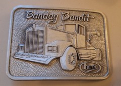 NIP Bandag Bandit Belt Buckle Pewter Colored Metal Brand New