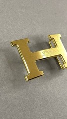 Gold H Shape Belt Buckle Brushed Gold Metal Hardware Statement Buckle
