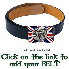 British Bulldog Union Jack Belt Buckle UK Biker England Great Britain