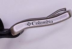 Columbia Mens Black Leather Belt Size 32&Prime;-34&Prime; Sliver Tone Buckle Casual Everyday