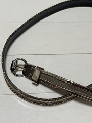 GUCCI Pre-Owned Silver Thin Leather Belt