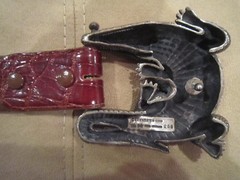 Huge Kieselstein-Cord Sterling Alligator Buckle With Brown Alligator Belt Size 1