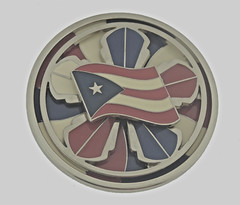 Puertorriqueñas Puertorriqueños Puerto Rico USA Flag Belt Buckle Vintage Spinner